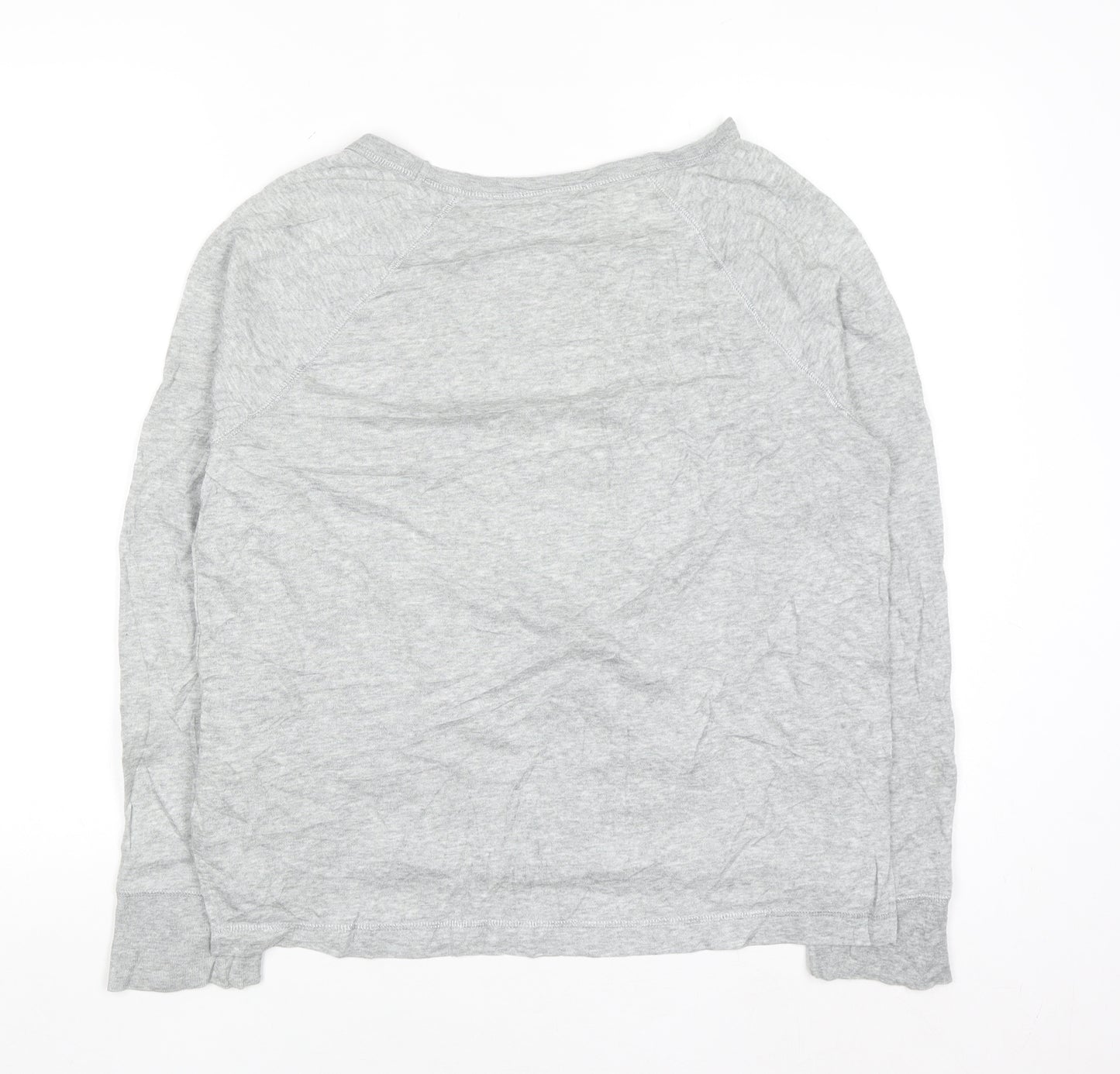 Gap Women Grey Sequin Crew Neck Pullover Sweatshirt M