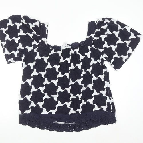 Next Women's Blue Geometric Cotton Tunic Blouse UK 14