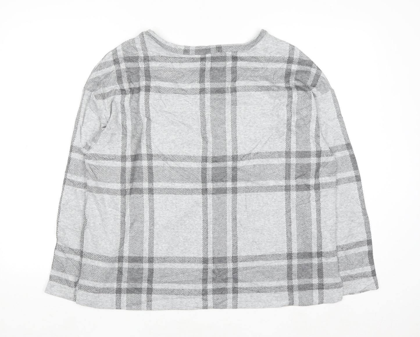 Marks and Spencer Women Grey Check Knit Pullover Jumper Size 16