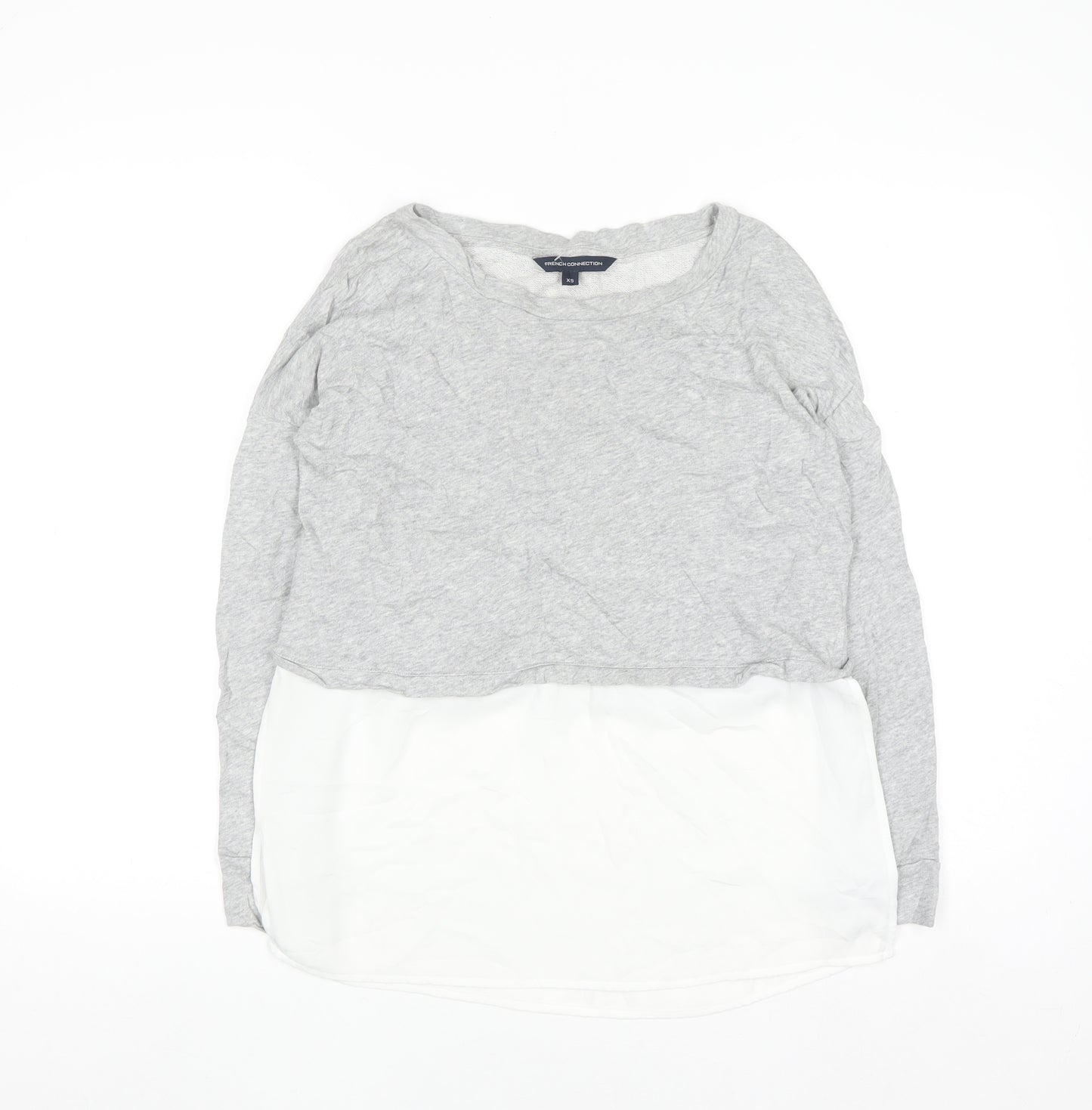 French Connection Womens Grey XS Layered Long Sleeve Blouse