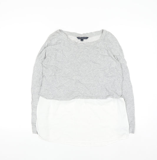 French Connection Womens Grey XS Layered Long Sleeve Blouse