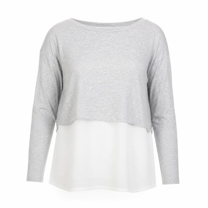 French Connection Womens Grey XS Layered Long Sleeve Blouse