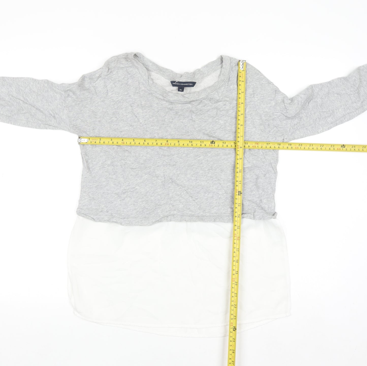 French Connection Womens Grey XS Layered Long Sleeve Blouse