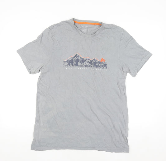 Mountain Warehouse Men’s Grey Crew Neck Graphic Hiking T-Shirt M