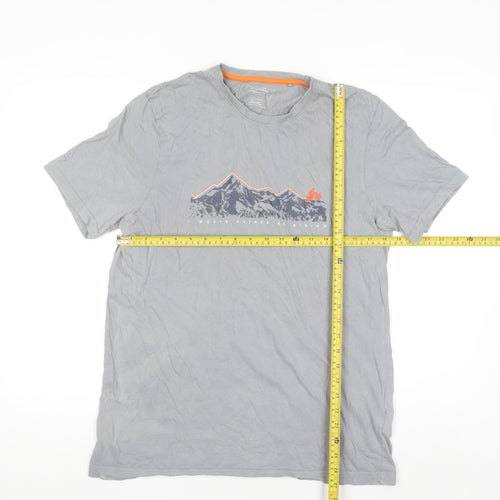 Mountain Warehouse Men’s Grey Crew Neck Graphic Hiking T-Shirt M