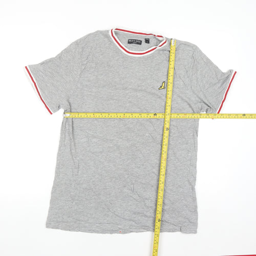 Brave Soul Men's Grey Crew Neck Cotton T-Shirt Size L