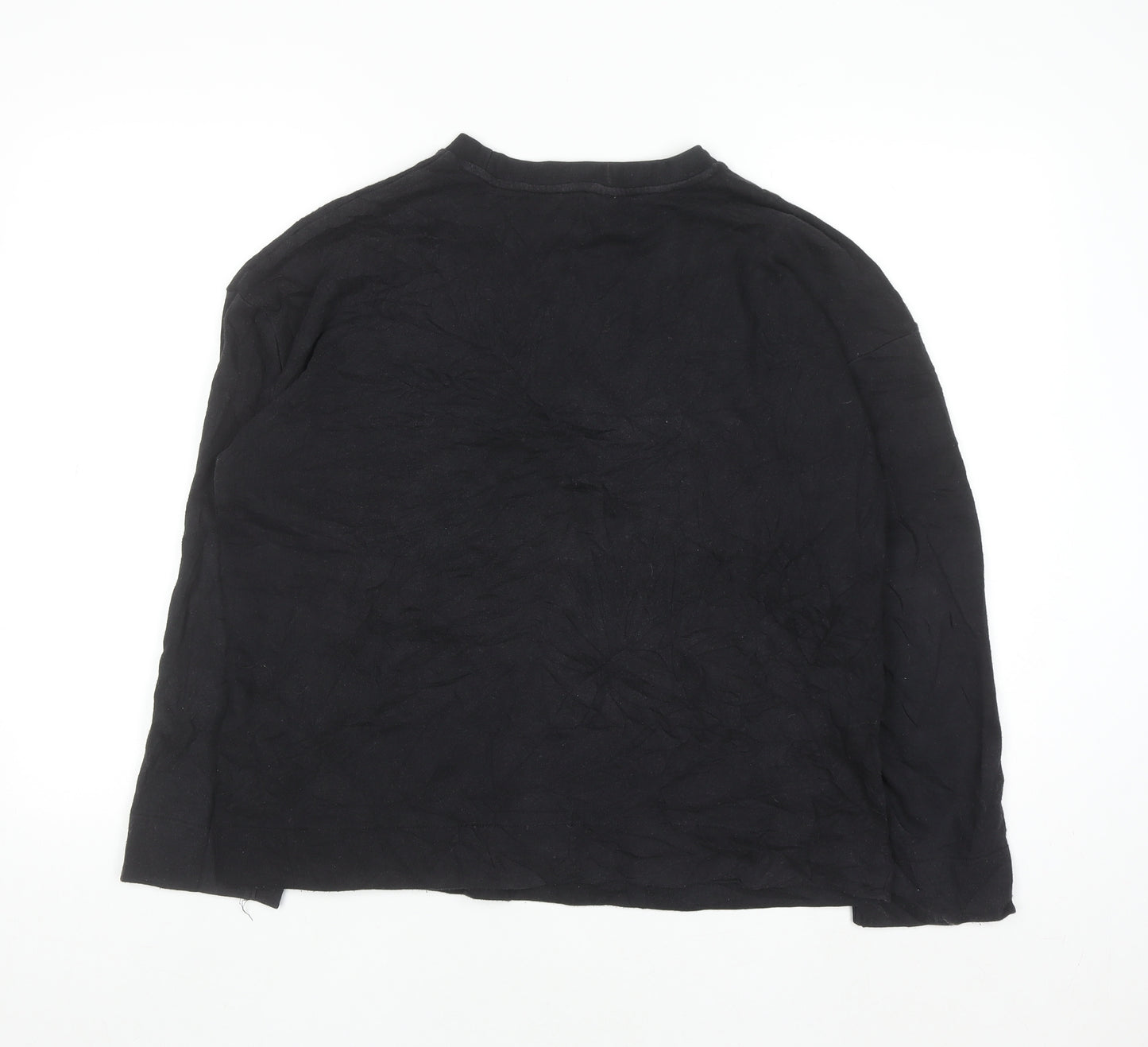 Forever 21 Women's Black Floral Embroidered Pullover Jumper Size M