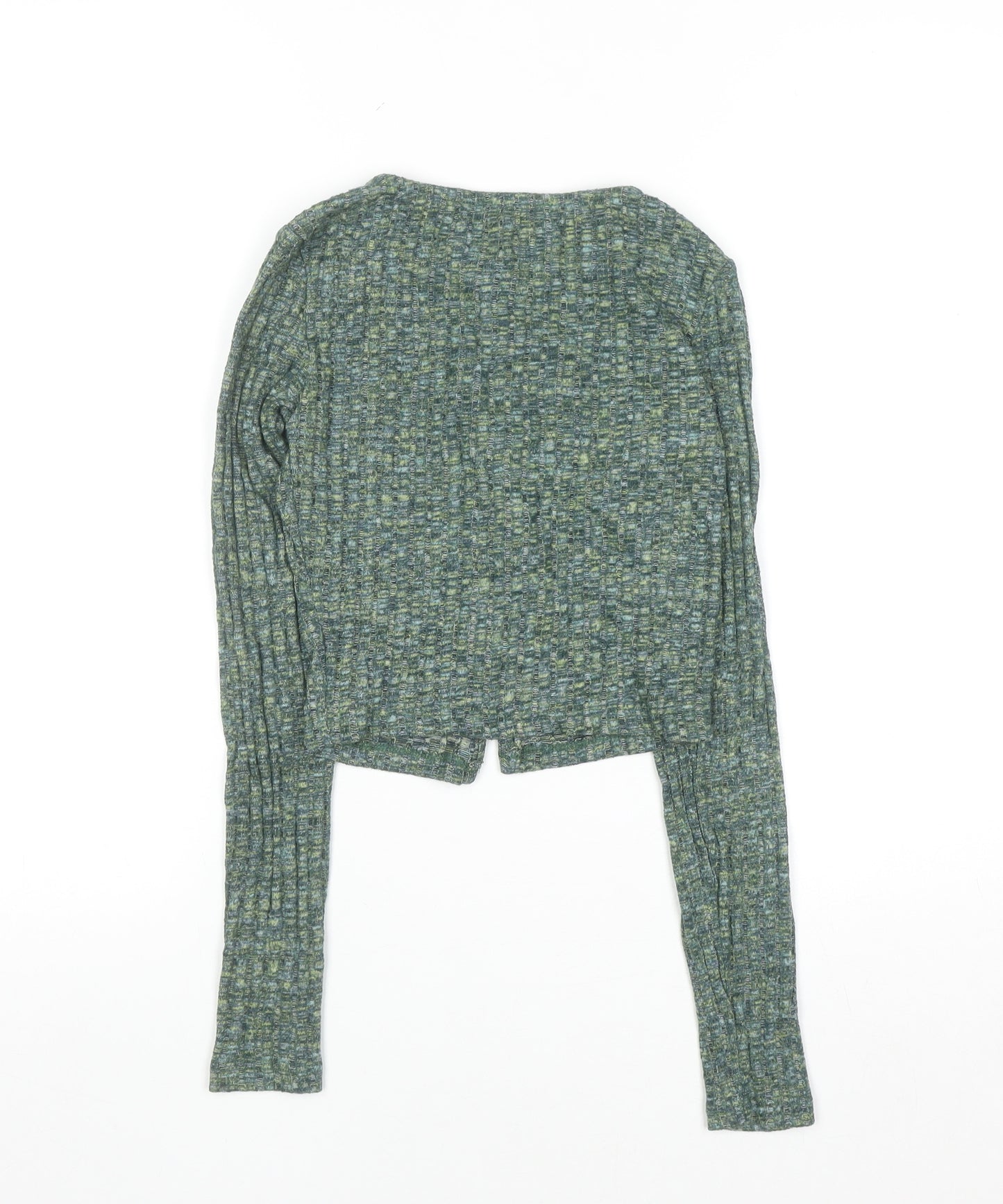 Pull&Bear Women's Green Knit Button Cardigan XS Slim Fit