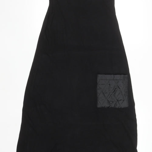 NO2MORO Women Black Midi Sleeveless Shift Dress S