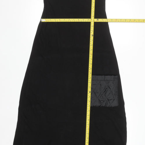 NO2MORO Women Black Midi Sleeveless Shift Dress S