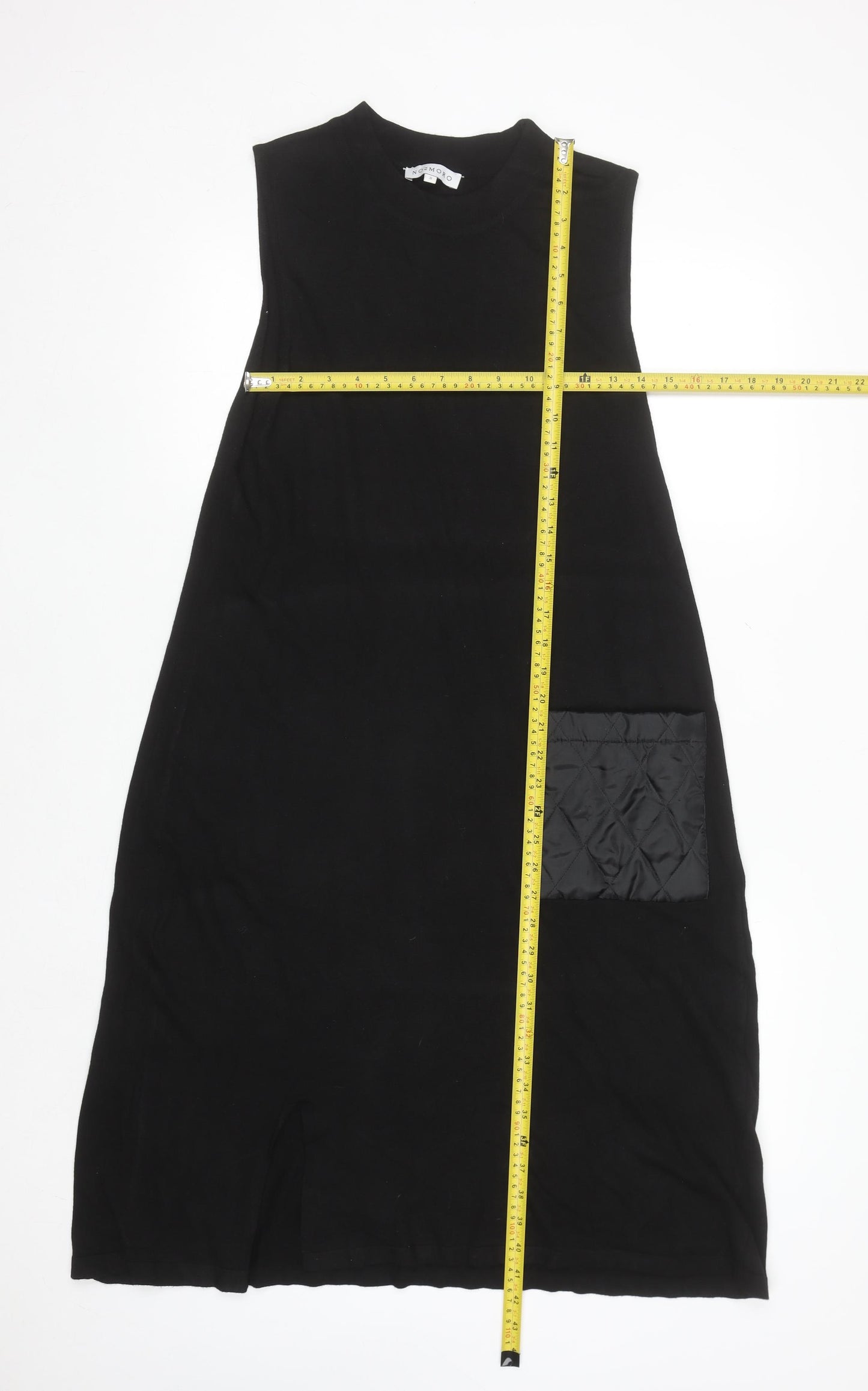NO2MORO Women Black Midi Sleeveless Shift Dress S