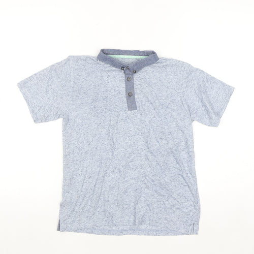 Quality Outfitters Boys Blue Short Sleeve Henley Polo Shirt 10 Years