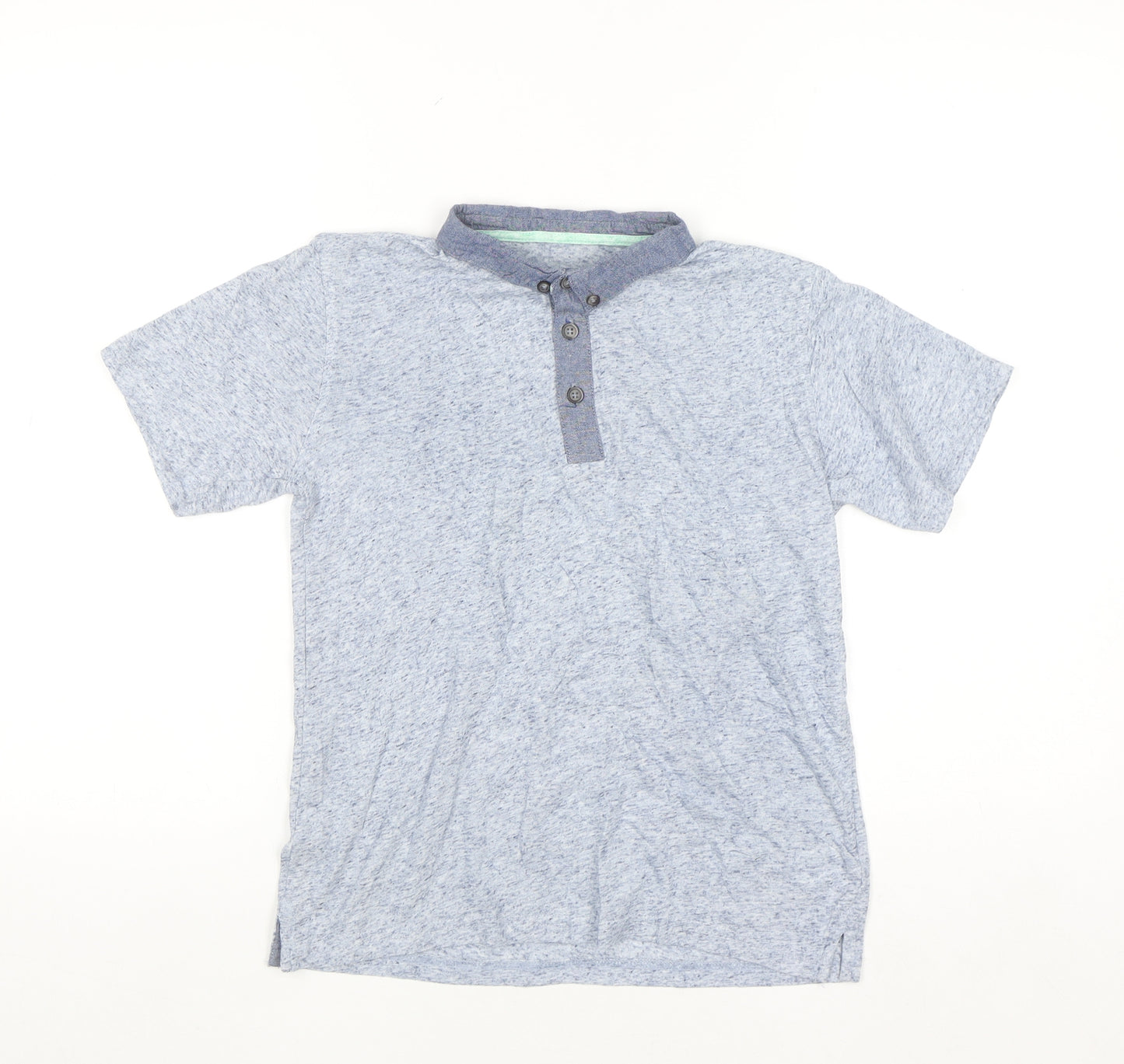 Quality Outfitters Boys Blue Short Sleeve Henley Polo Shirt 10 Years
