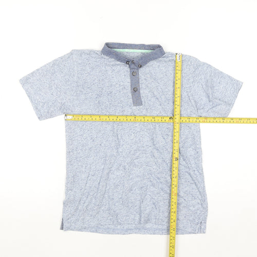 Quality Outfitters Boys Blue Short Sleeve Henley Polo Shirt 10 Years