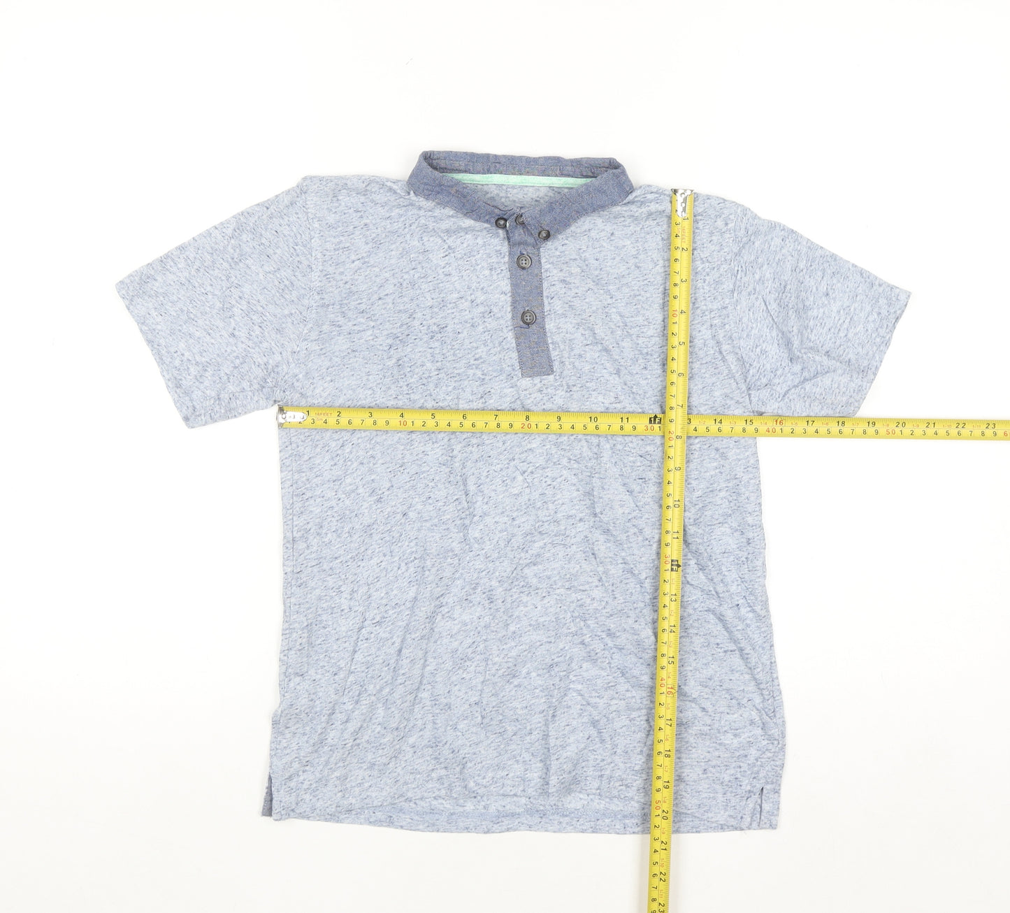 Quality Outfitters Boys Blue Short Sleeve Henley Polo Shirt 10 Years