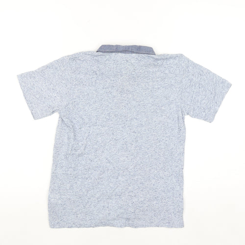 Quality Outfitters Boys Blue Short Sleeve Henley Polo Shirt 10 Years