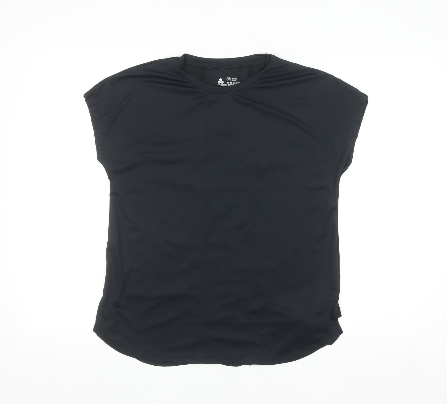 Dunnes Stores Womens Black XS Basic Short Sleeve Stretch T-Shirt