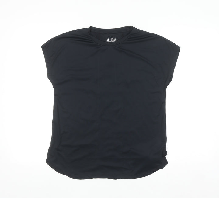 Dunnes Stores Womens Black XS Basic Short Sleeve Stretch T-Shirt