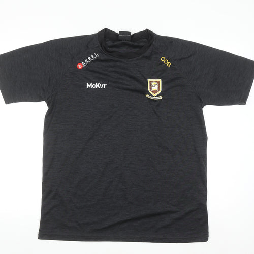 McKvr Men's Black Sports Crew Neck Short Sleeve T-Shirt L