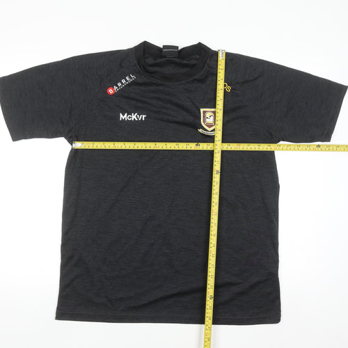 McKvr Men's Black Sports Crew Neck Short Sleeve T-Shirt L