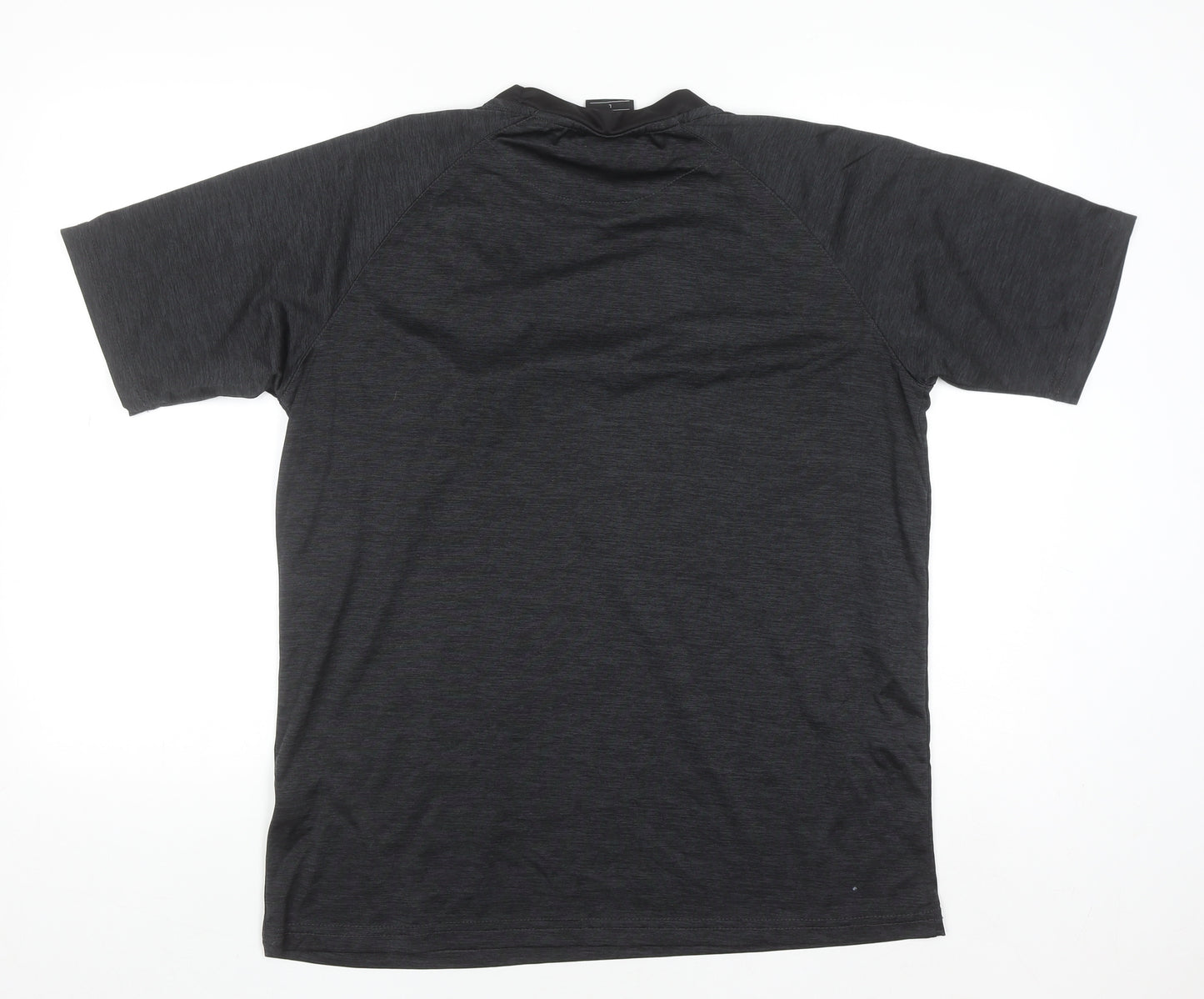 McKvr Men's Black Sports Crew Neck Short Sleeve T-Shirt L