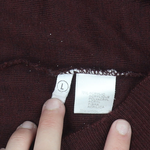 Cruising Club Men's Brown Roll Neck Wool Blend Jumper L