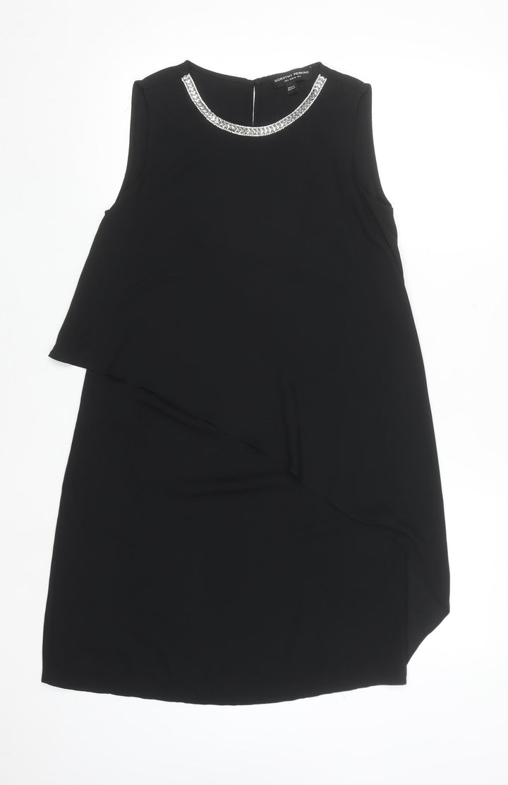 Dorothy Perkins Women's Black Size 8 Beaded Shift Dress