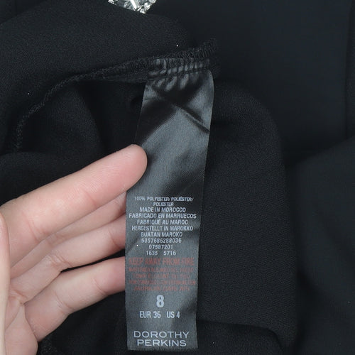 Dorothy Perkins Women's Black Size 8 Beaded Shift Dress