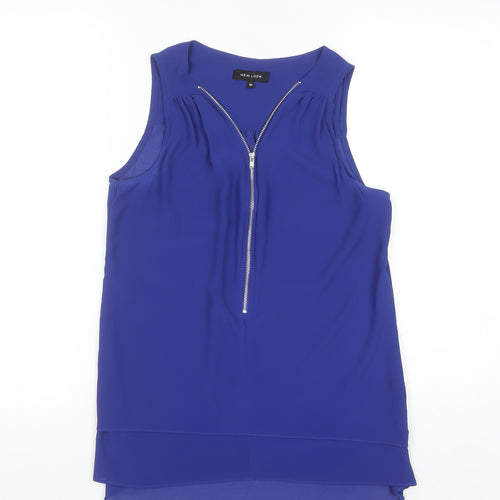 New Look Women’s Blue Sleeveless Zip Blouse Size 10