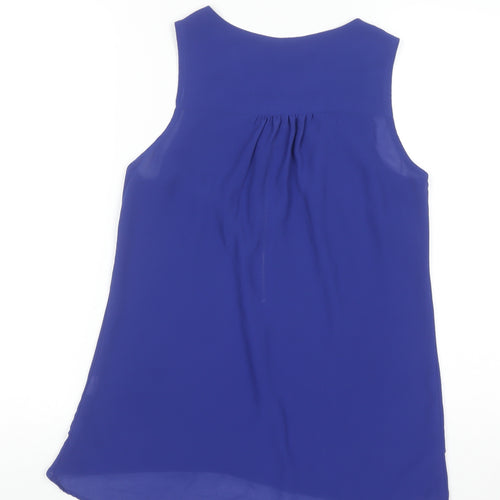 New Look Women’s Blue Sleeveless Zip Blouse Size 10