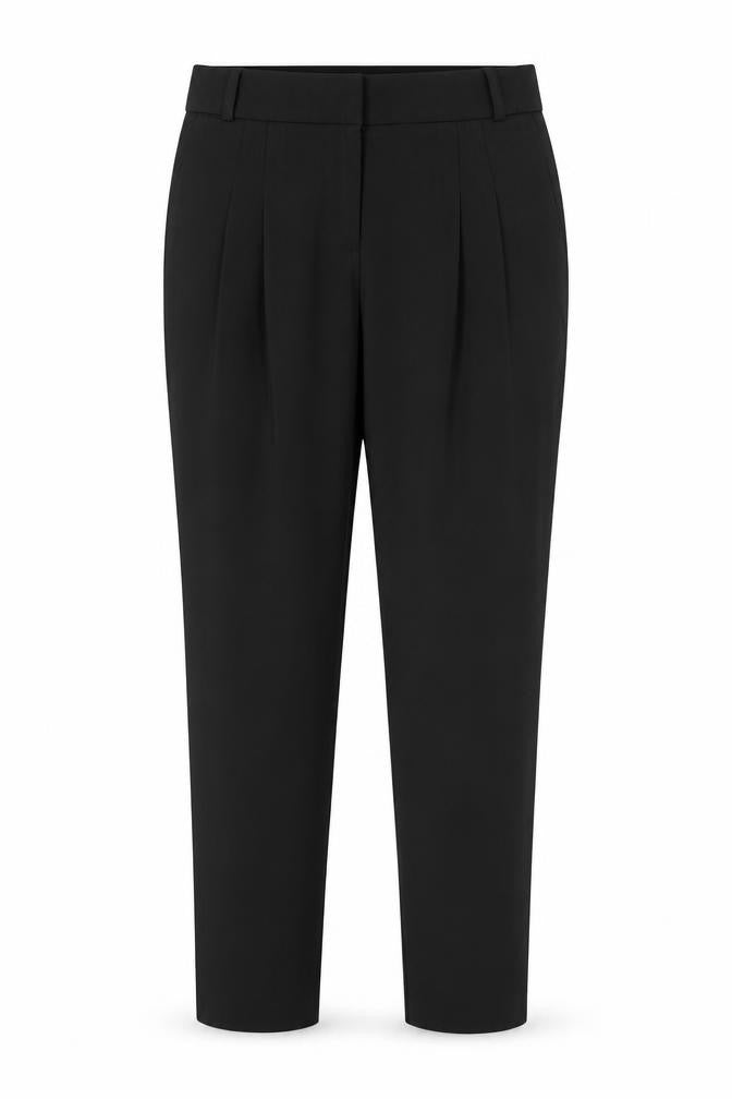 Front view of Next Women's Black Tailored Work Trousers, size 8R, Slim Fit