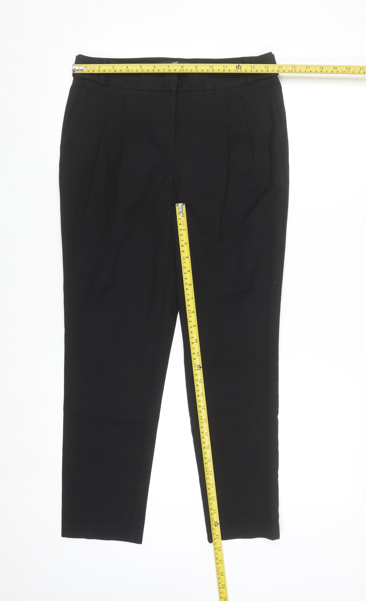 Next Women's Black Tailored Work Trousers Size 8R Slim Fit