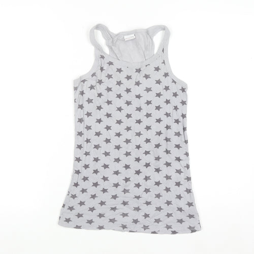 Next Girls Grey Star Print Cotton Tank Top 12 Years