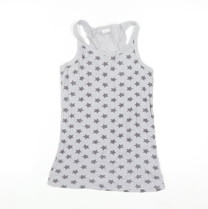 Next Girls Grey Star Print Cotton Tank Top 12 Years