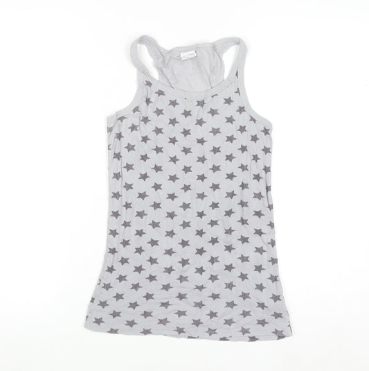 Next Girls Grey Star Print Cotton Tank Top 12 Years