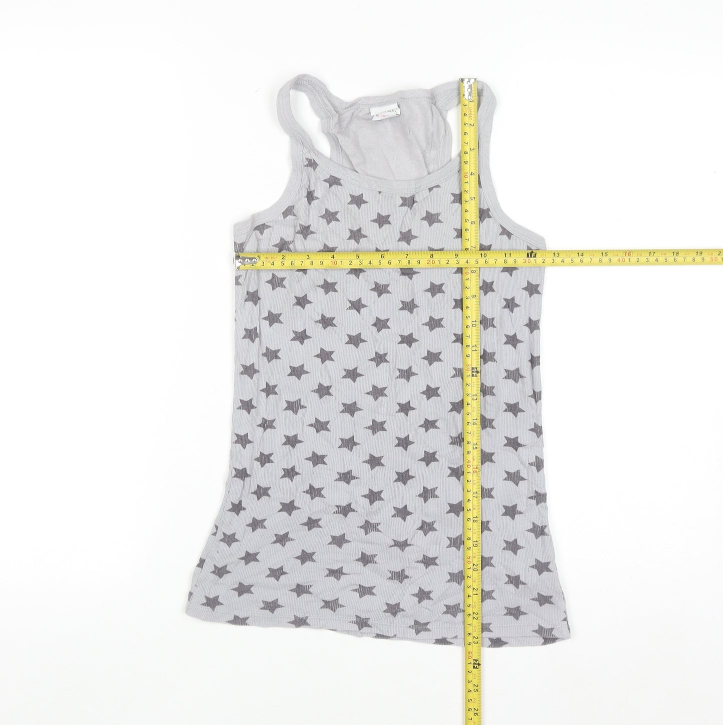 Next Girls Grey Star Print Cotton Tank Top 12 Years