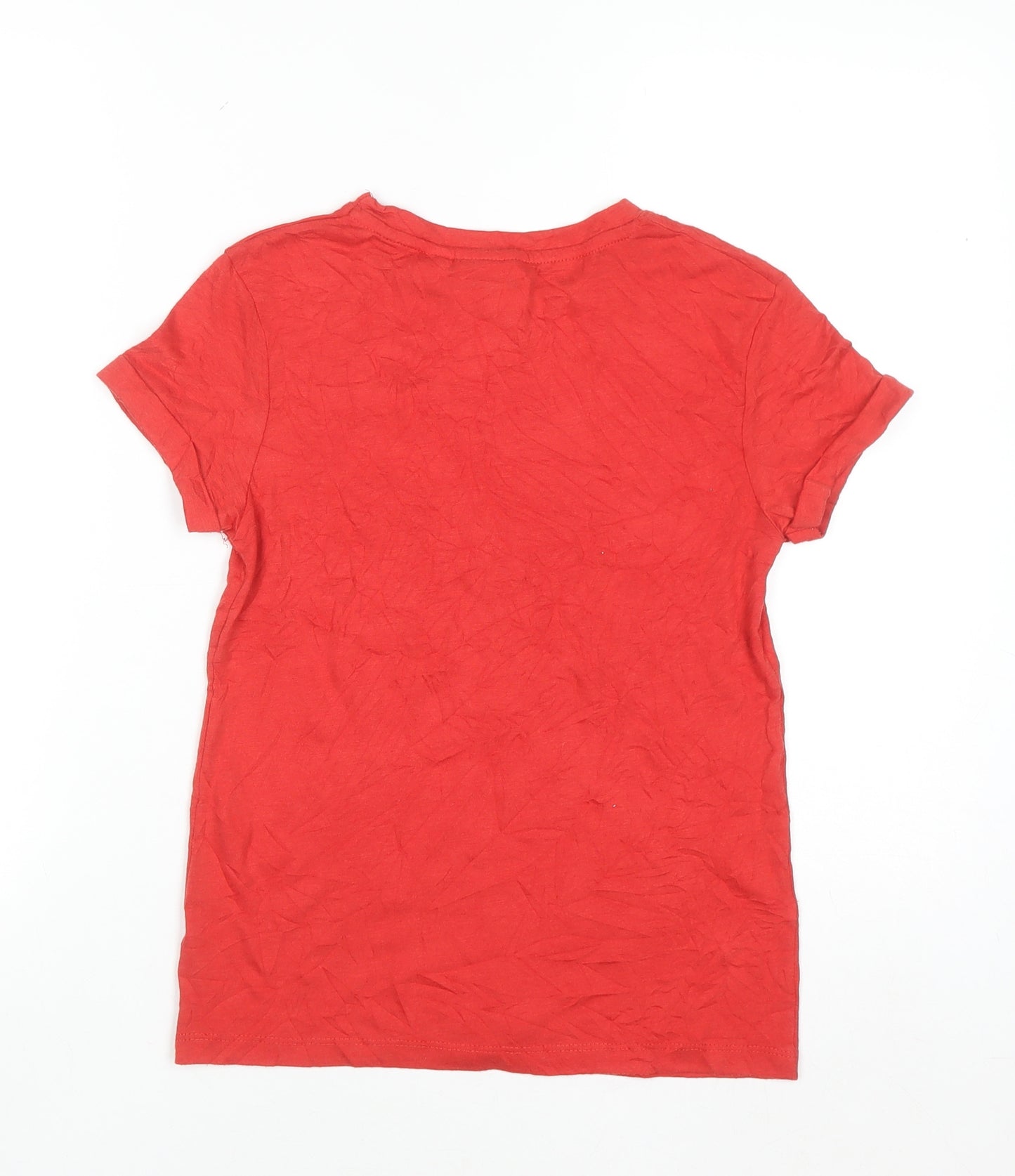 Lyrics by Ink Women's Red Cotton Music Print T-Shirt Size 4