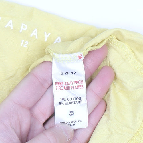 Papaya Women's Yellow Camisole Tank Top Size 12 Cotton Blend