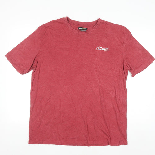 Atlas For Men Red XL Adventure Print Crew Neck T-Shirt