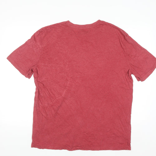 Atlas For Men Red XL Adventure Print Crew Neck T-Shirt