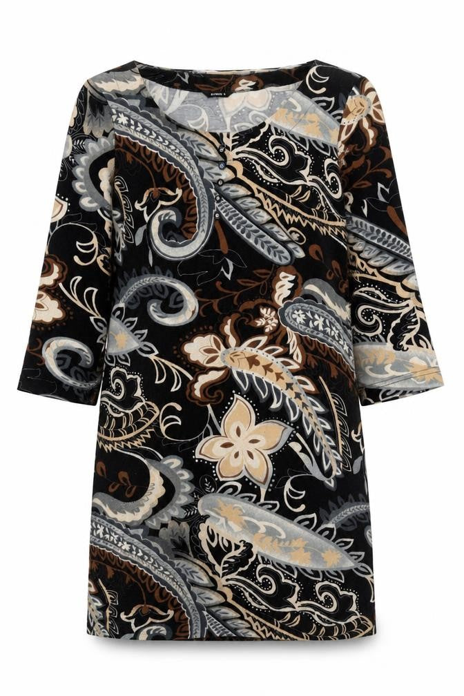 Front view of Roman Women’s Multicoloured Paisley Shift Dress, size UK 16