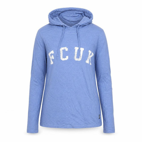 French Connection Women's Blue Graphic Pullover Hoodie Size M
