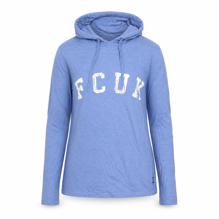 French Connection Women's Blue Graphic Pullover Hoodie Size M