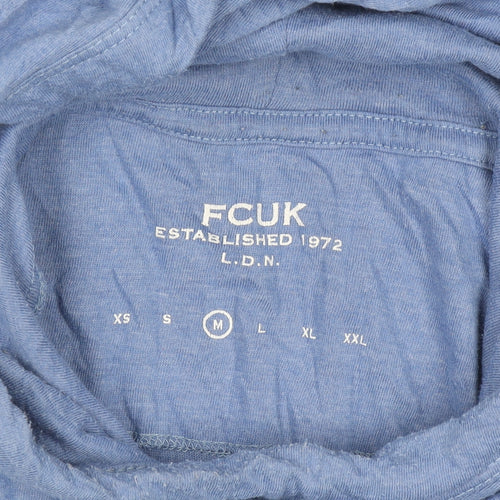 French Connection Women's Blue Graphic Pullover Hoodie Size M