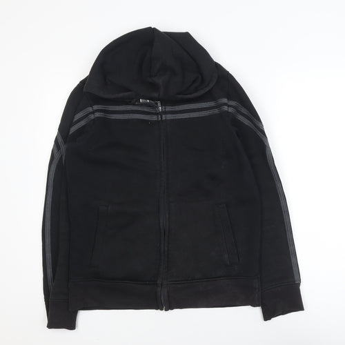 Next Men's Black Small Track Jacket Hooded Full Zip Cotton Blend