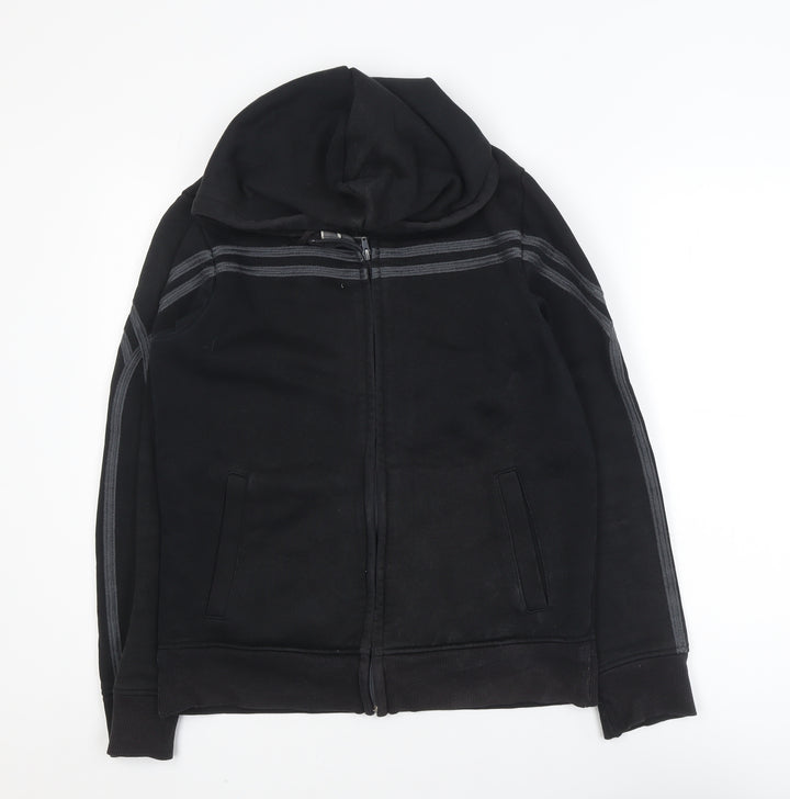 Next Men's Black Small Track Jacket Hooded Full Zip Cotton Blend