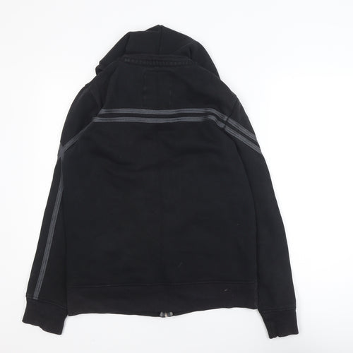 Next Men's Black Small Track Jacket Hooded Full Zip Cotton Blend