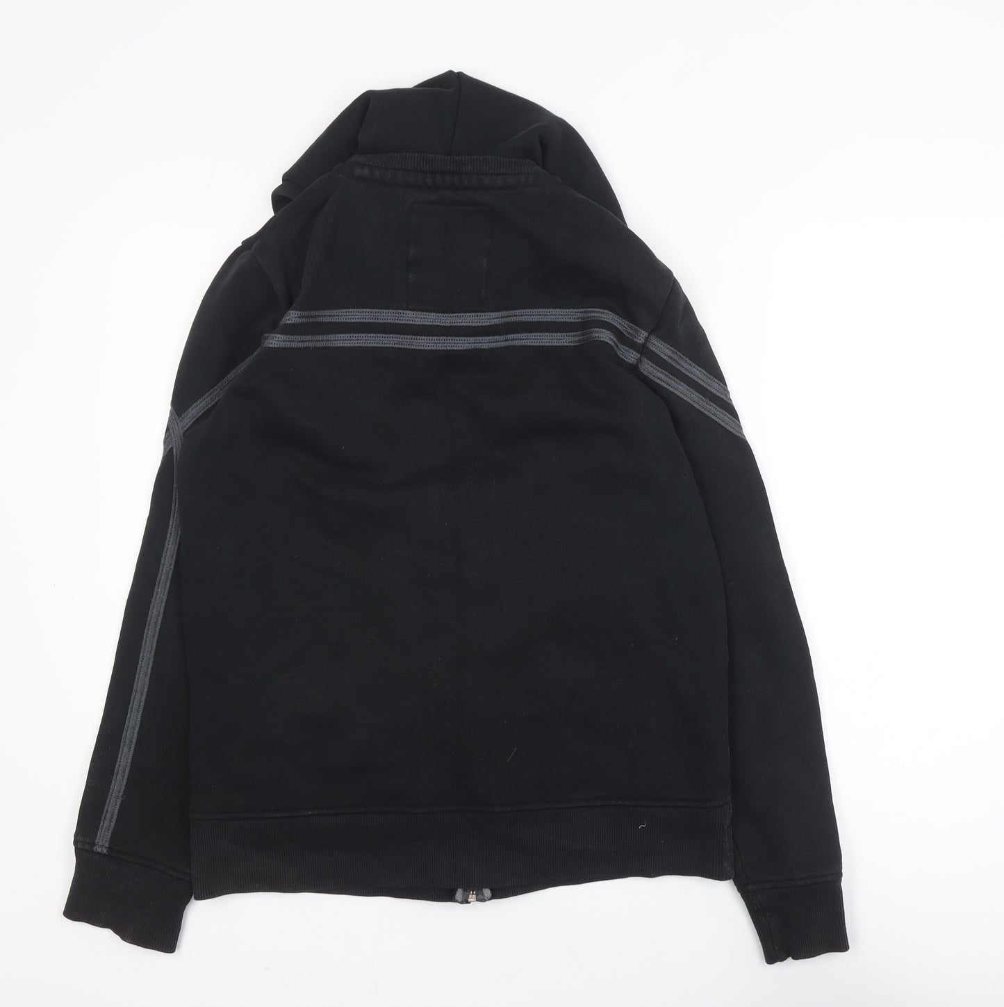 Next Men's Black Small Track Jacket Hooded Full Zip Cotton Blend