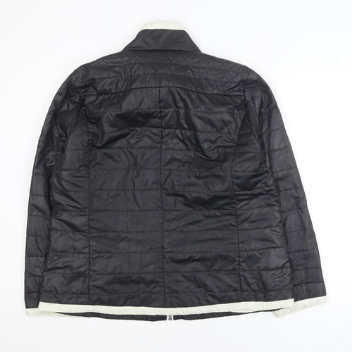 Frandsen Womens Black Puffer Jacket Size 16 Polyester Mid-Length
