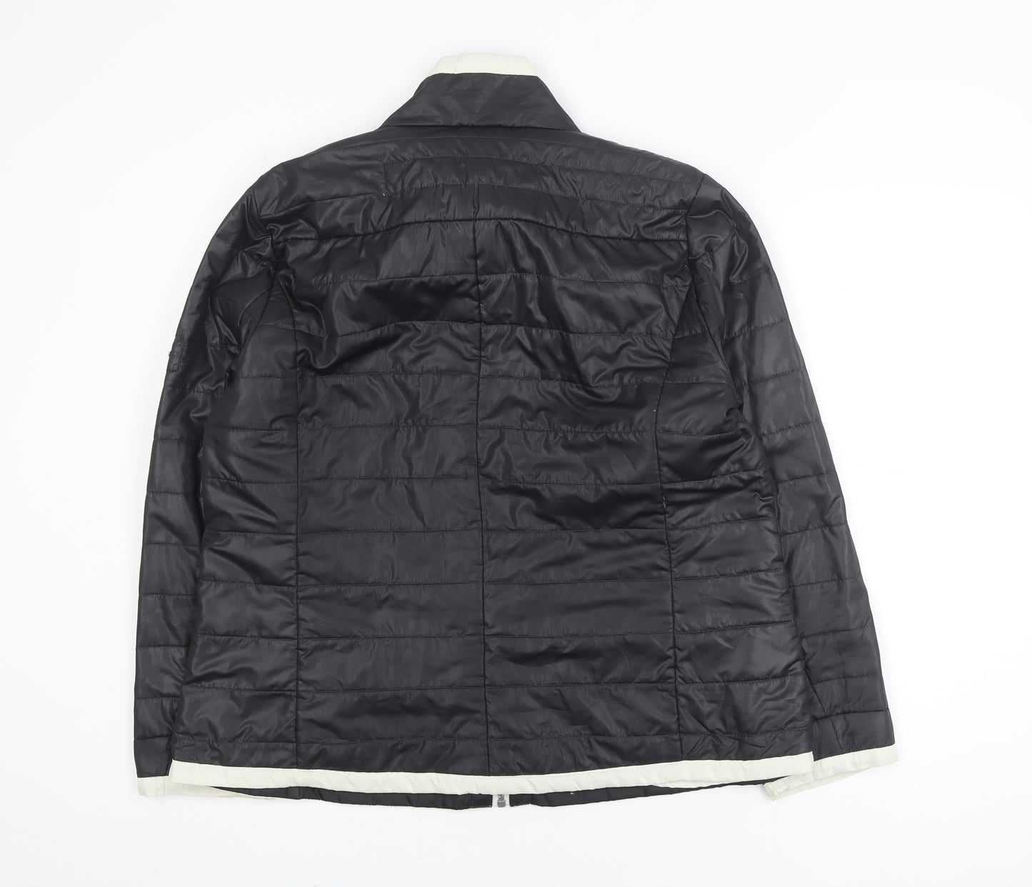 Frandsen Womens Black Puffer Jacket Size 16 Polyester Mid-Length